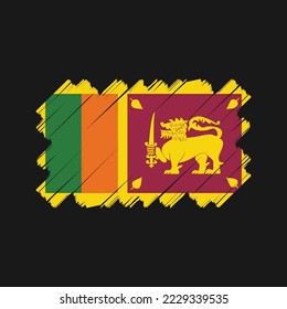 Sri Lanka Flag Brush Vector Illustration