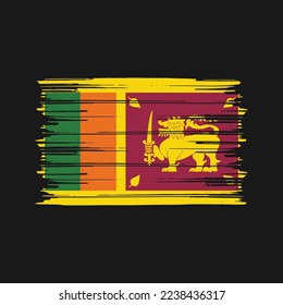 Sri Lanka Flag Brush Vector Illustration