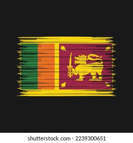 Sri Lanka Flag Brush Vector Illustration