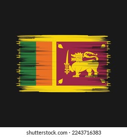 Ilustración del vector de pincel de bandera de Sri Lanka