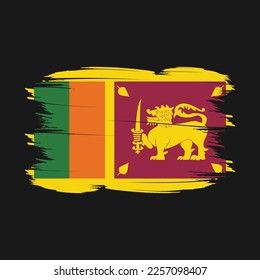 Sri Lanka Flag Brush Vector Illustration