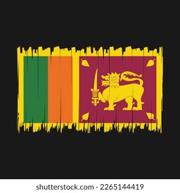 Sri Lanka Flag Brush Vector Illustration