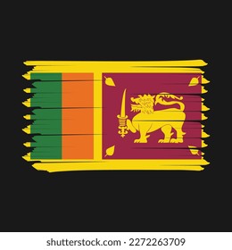 Ilustración del vector de pincel de bandera de Sri Lanka