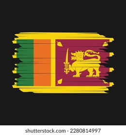 Ilustración del vector de pincel de bandera de Sri Lanka