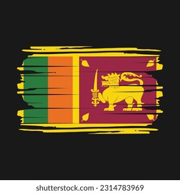 Sri Lanka Flag Brush Vector Illustration