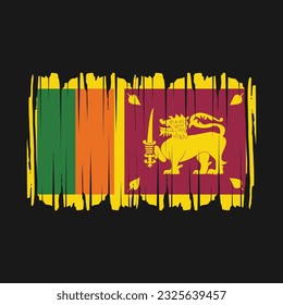 Sri Lanka Flag Brush Vector Illustration