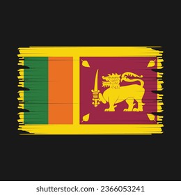 Sri Lanka Flag Brush Vector Illustration