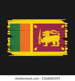 Sri Lanka Flag - Vektorgrafik mit Druckknopf