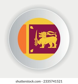Sri lanka flag in circle shape. official colors and proportions correctly. Vector illustration. eps 10.