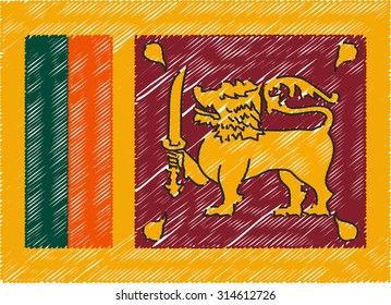 sri lanka flag embroidered zigzag

