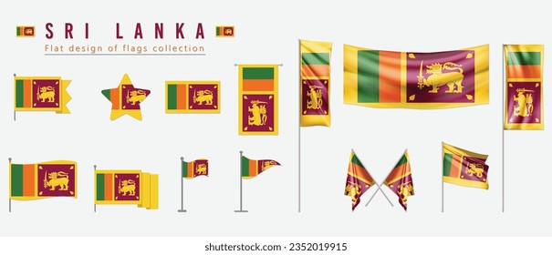 Sri Lanka flag, flat design of flags collection
