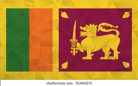 Sri Lanka flag - geometric rumpled triangular low poly style gradient graphic, polygonal design for your. Vector illustration eps 10.