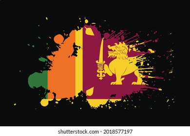Bandera de Sri Lanka con diseño de efecto ondulante. Se utilizará para los gráficos de camisetas, la impresión, el afiche y el fondo.