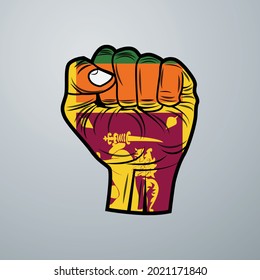 Bandera de Sri Lanka con diseño manual aislada en fondo blanco. Ilustración del vector