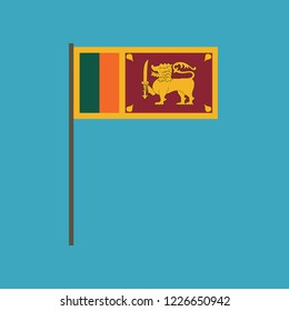 Sri Lanka flag icon in flat design. Independence day or National day holiday concept.