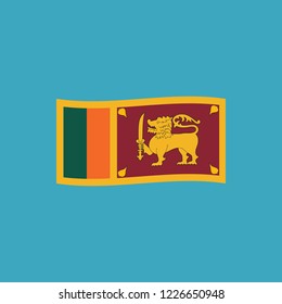 Sri Lanka flag icon in flat design. Independence day or National day holiday concept.