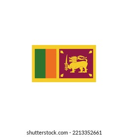 Sri Lanka flag icon flat style design. Sri Lanka flag vector illustration. isolated on white background.