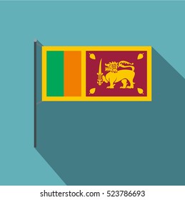 Sri Lanka flag icon. Flat illustration of Sri Lanka flag vector icon for web isolated on baby blue background