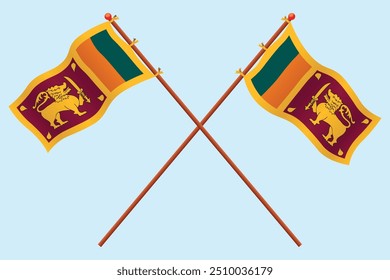 Sri Lanka Flag icon illustration. For education about the country of Sri Lanka and symbols for Sri Lankan Independence day.