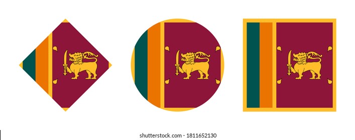 conjunto de iconos de la bandera sri lanka, aislado en fondo blanco