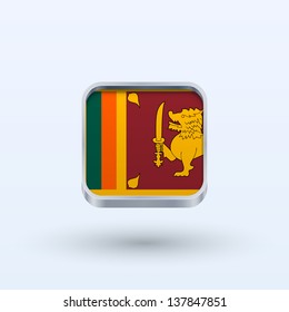 Sri Lanka flag icon square form on gray background. Vector illustration.