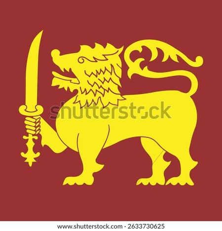 Sri Lanka Flag  Lion Icon vector, south aisa country flag Srilanka lion symbol, lion sword icon