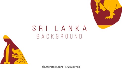 Fondo del mapa de la bandera de Sri Lanka. La bandera del país en forma de fronteras. Ilustración vectorial de material aislada en fondo blanco.
