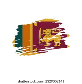Bandera de Sri Lanka - bandera del país vector de la nación traicionada con un pincel grunge raspado.