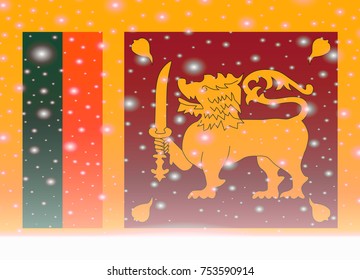 sri lanka flag on christmas background