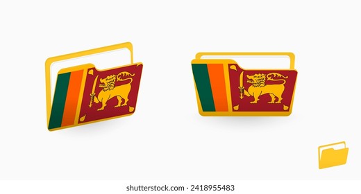Indicador de Sri Lanka en dos tipos de icono de carpeta. Ilustración vectorial.