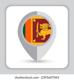 Icono de mapa de pines de bandera de Sri Lanka