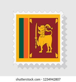Sri Lanka flag postage stamp , vector illustration.