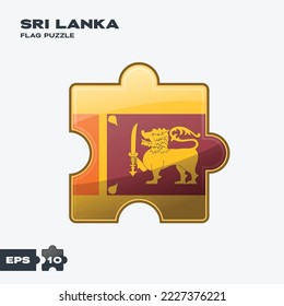 Piezas del rompecabezas de la bandera de Sri Lanka. ilustración vectorial aislada en fondo blanco