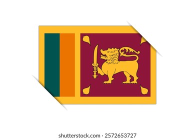 Sri Lanka flag - rectangle colorful flag representing a country cultural identity and heritage. The essence of national pride and unity. Attached by the corners in a paper album