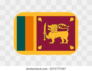 Sri Lanka flag - rounded rectangle colorful flag representing a country cultural identity and heritage. The essence of national pride and unity. Vector flag on transparent background.