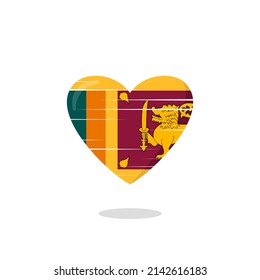 Sri lanka flag shaped love illustration. Floating flag love icon. Nationality concept.