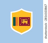 Sri Lanka Flag Shield Badge Icon Flat National Emblem
