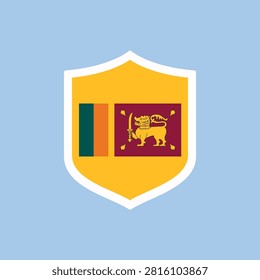 Sri Lanka Flag Shield Badge Icon Flat National Emblem
