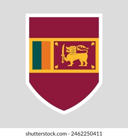 Sri Lanka Flag in Shield Shape Frame