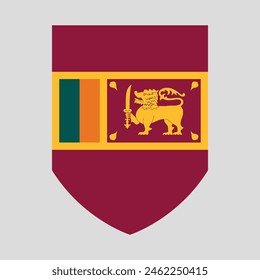 Sri Lanka Flag in Shield Shape Frame