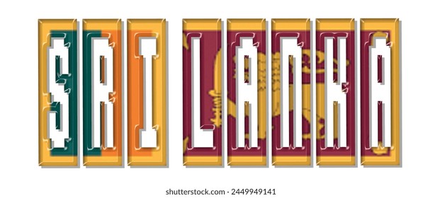 Sri Lanka flag text font, 3D Sri Lanka flag colorful background, Sri Lanka flag vector illustration