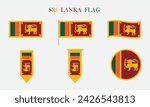 Sri Lanka flag vector. A collection of 
sri lankan flag isolated on white background with text.