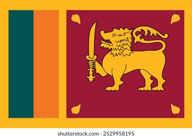 Sri Lanka Flagge, Vektordesign und Illustration