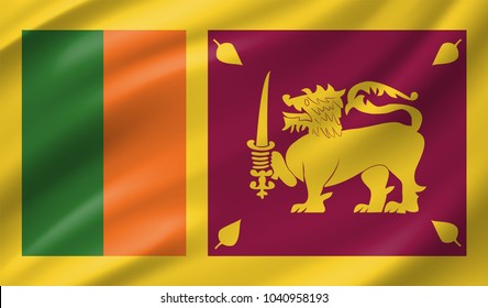 Sri Lanka Flag in Vector Illustration