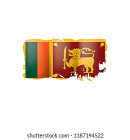 Sri Lanka flag, vector illustration on a white background.