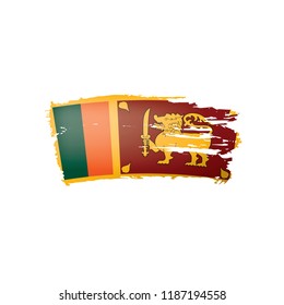 Sri Lanka flag, vector illustration on a white background.