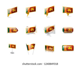 Sri Lanka flag, vector illustration on a white background