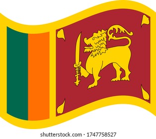 Ilustración vectorial de la bandera de Sri Lanka.