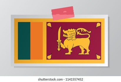 sri lanka flag vector with plaster