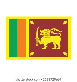 Sri Lanka Flaggenvektor, Südasien Landesflagge Srilanka 